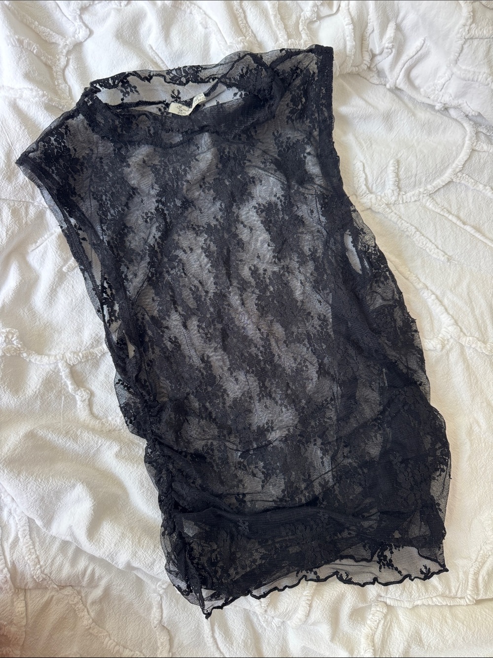 Free People Black Sheer Lace Sleeveless Chemise